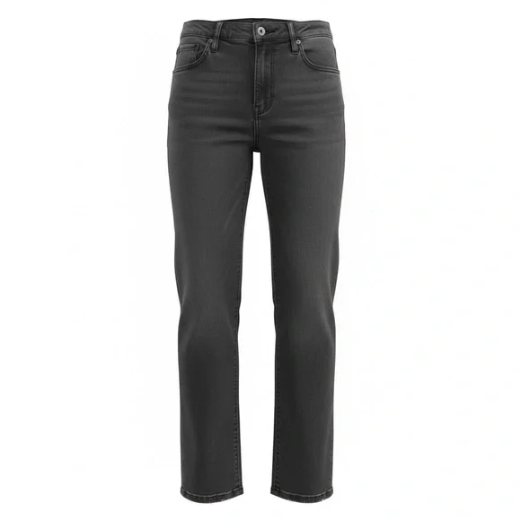 Y2K Express Faded Black Frayed Hem Mom Jeans Size 0 Super High Rise - Picture 1 of 15